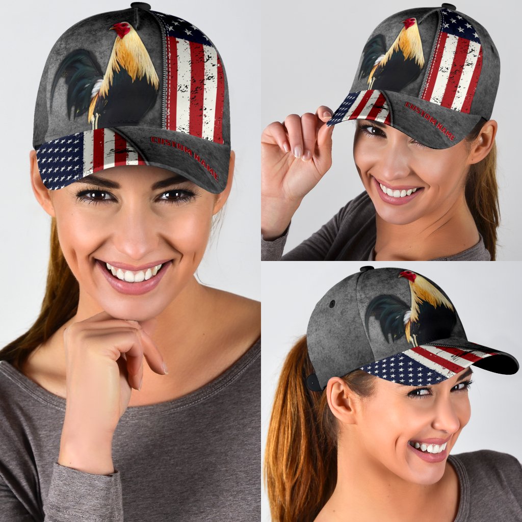 Personalized American Rooster Cap