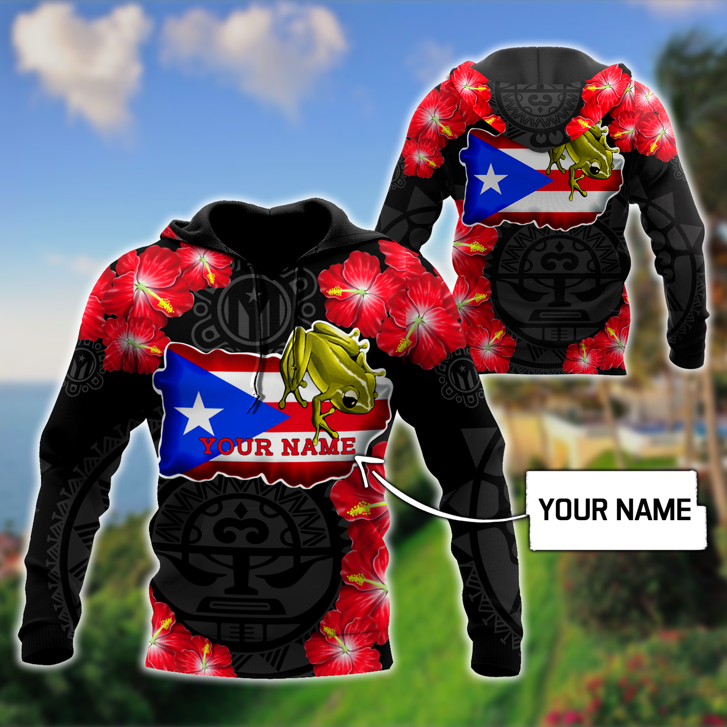 Customize Name Puerto Rico Hoodie For Men And Women