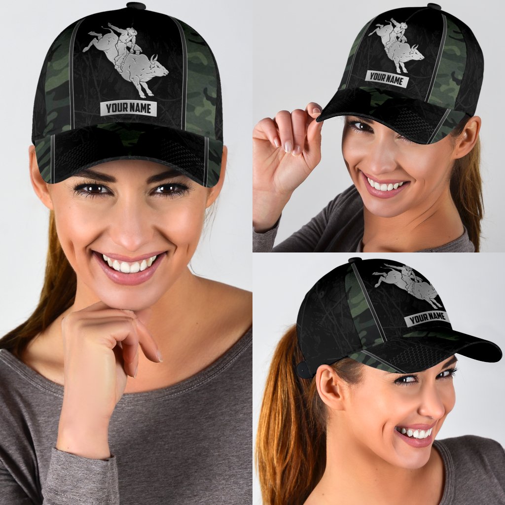 Personalized Name Rodeo Classic Cap Green Camo