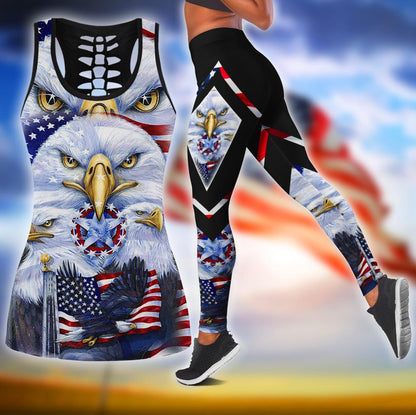 American 3D All Over Printed Legging + Hollow Tank