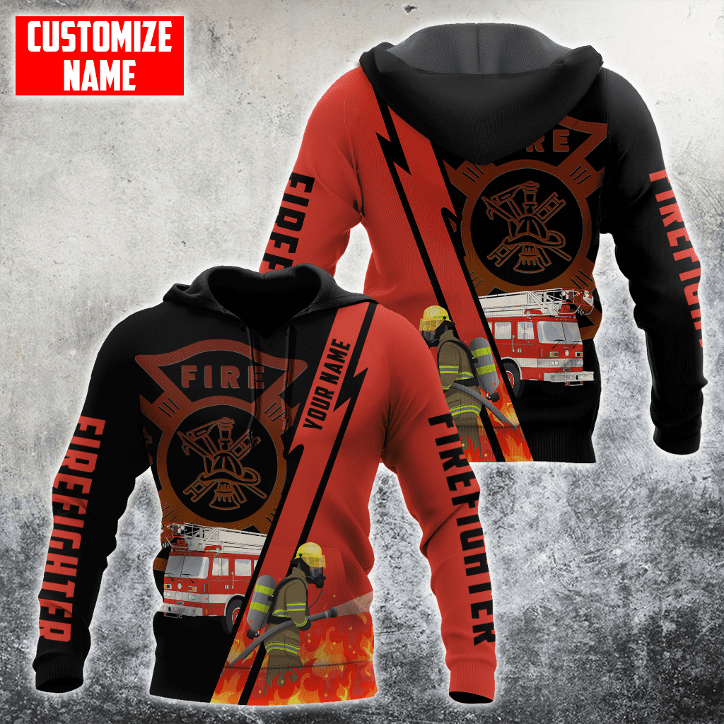 Customize Name Firefigher Hoodie For Men And Women