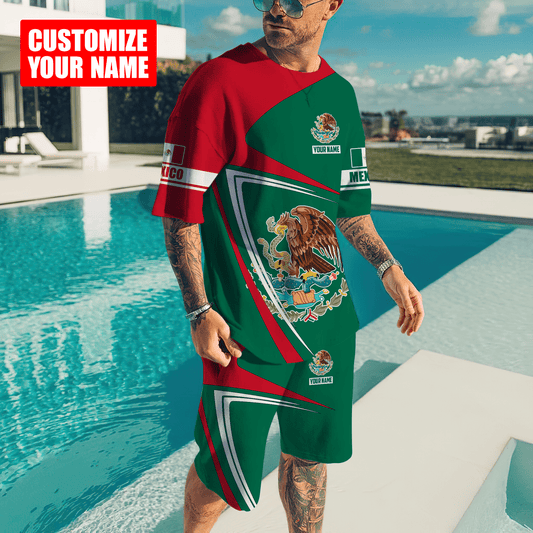 Personalized Name Mexico Combo T-shirt and Short 3D All Over Printed