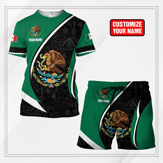 Mexico Combo T-shirt and Short Personalized name 3D All Over Printed no17