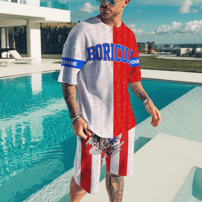 Customize Name Puerto Rico Combo T-Shirt / Board Short