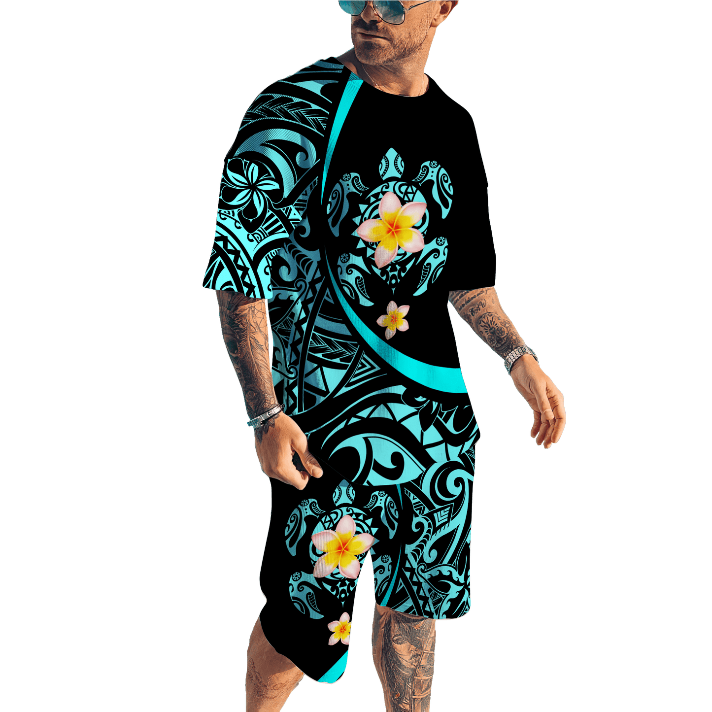 Polynesia No 19 Combo T Shirt Broad Short Polynesian Turtle Tattoo