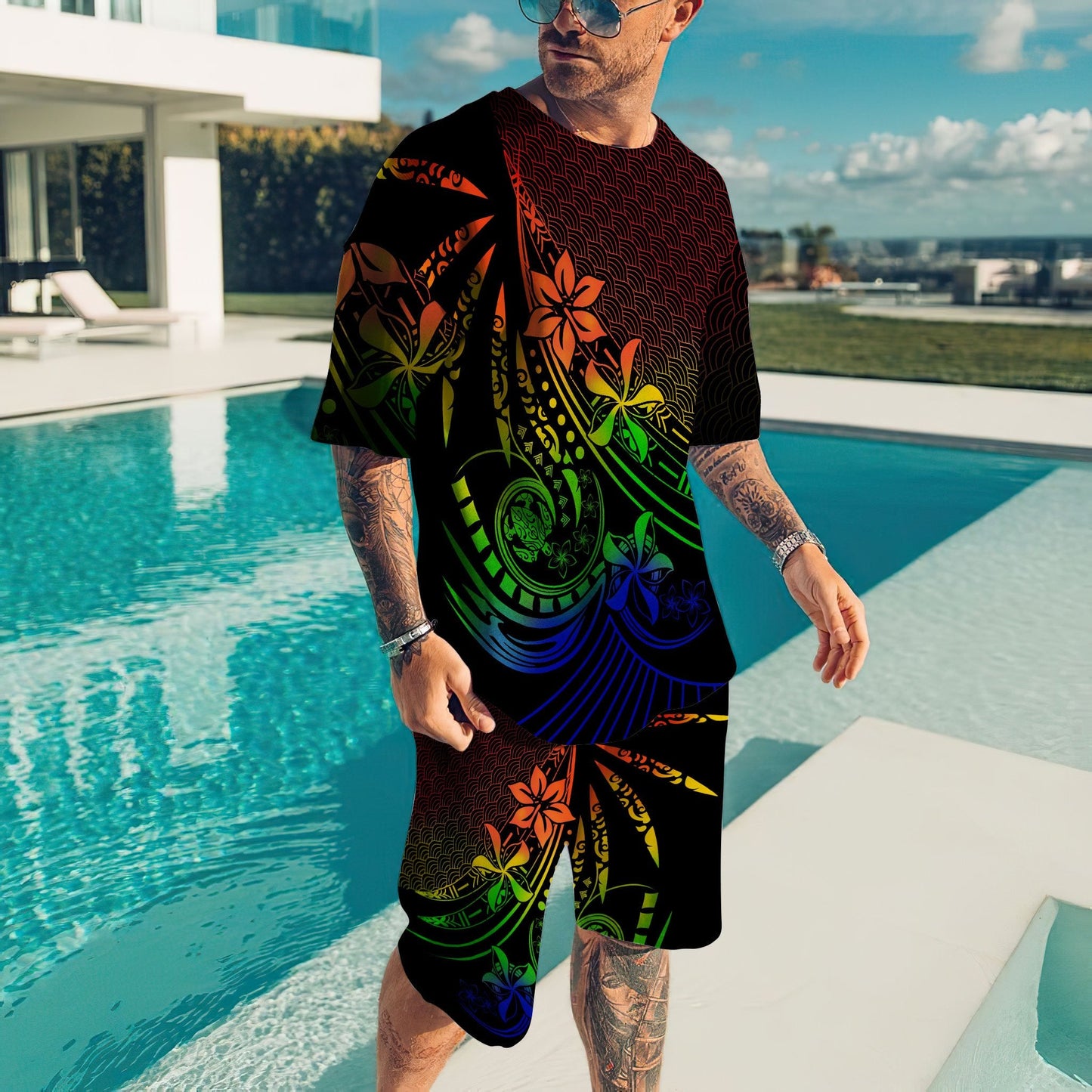Polynesia No 8 Combo T Shirt Broad Short Traditional Tattoo