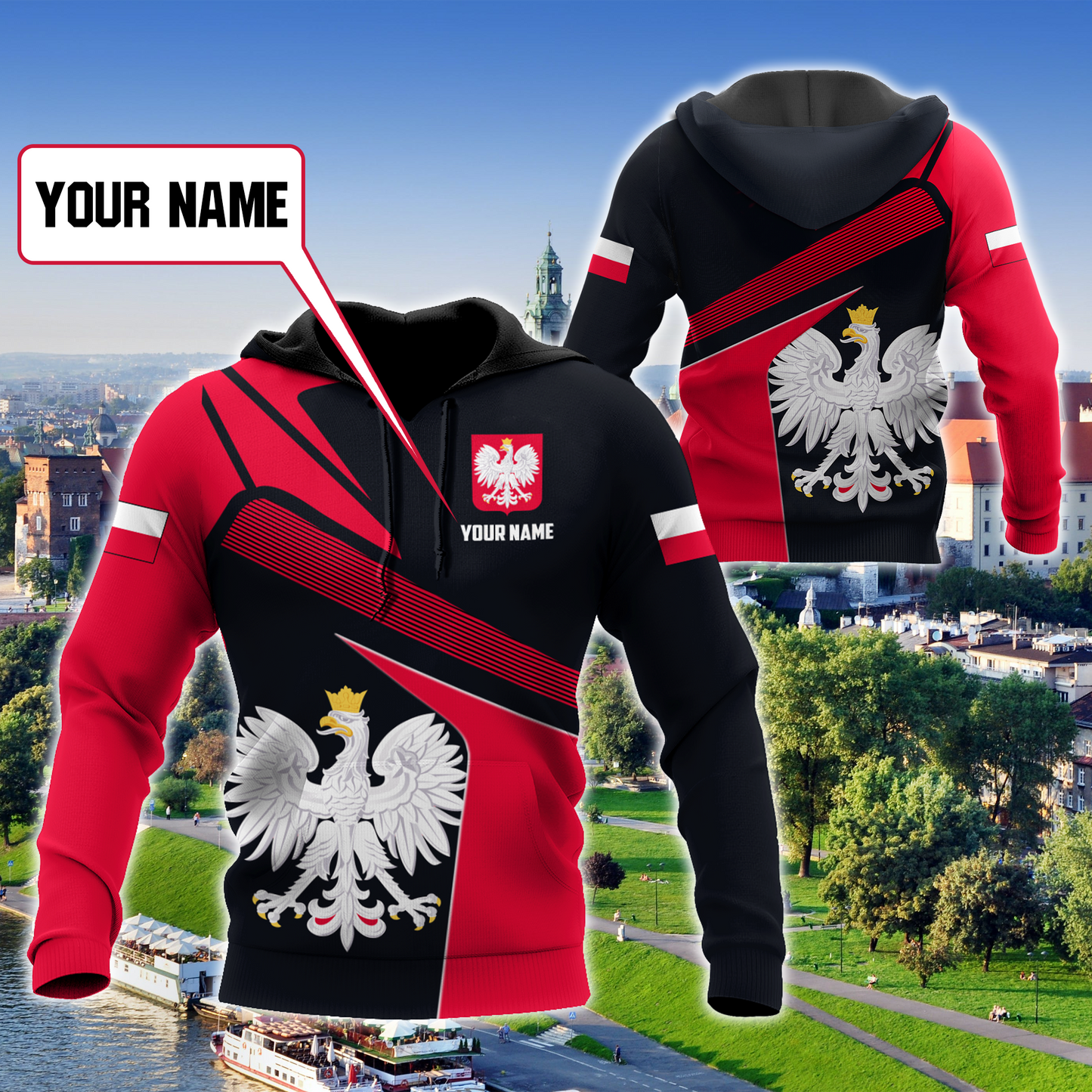 Personalized Polska 3D All Over Printed Unisex Hoodie