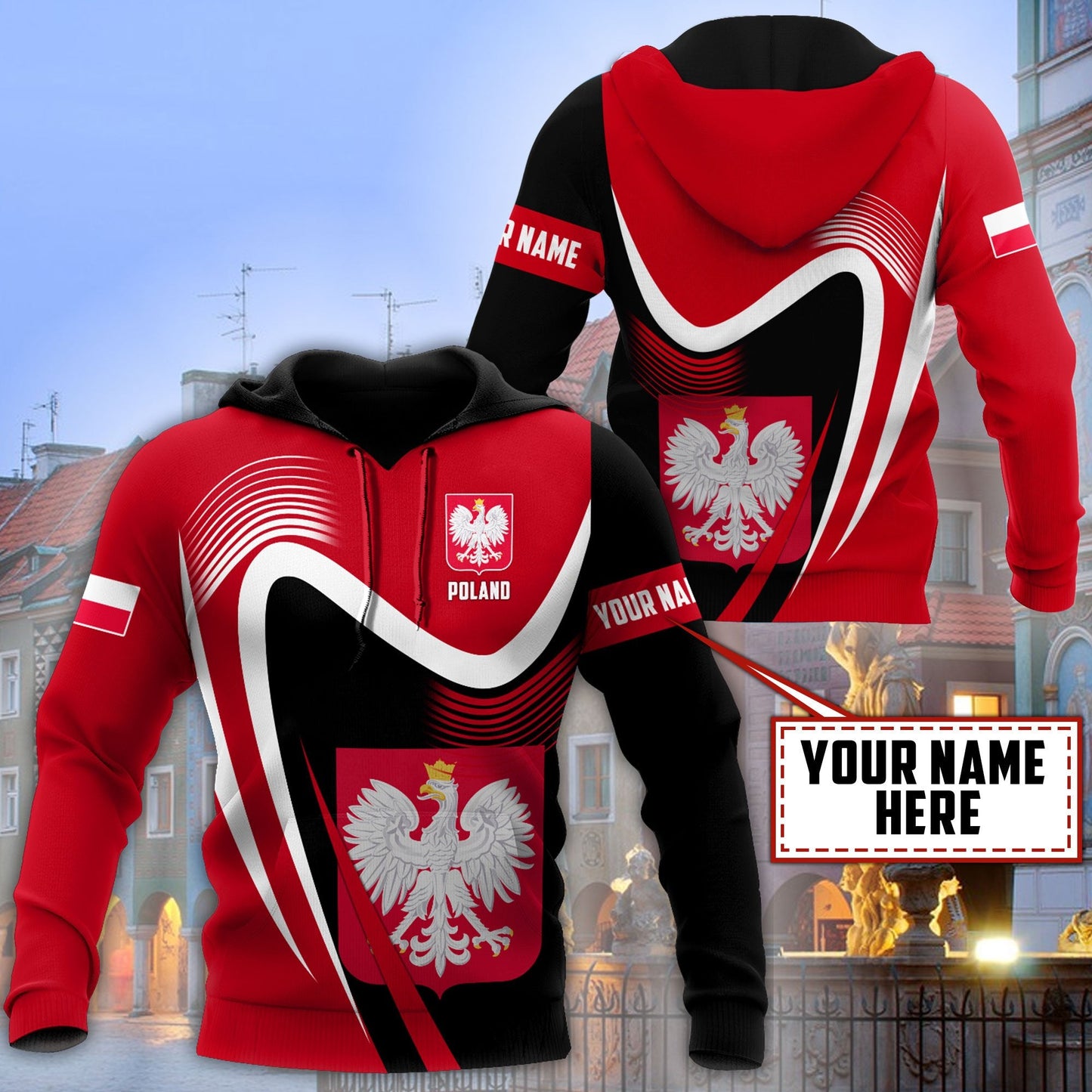 Personalized Polska 3D All Over Printed Unisex Hoodie