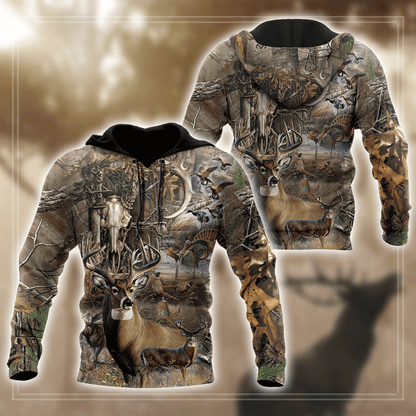 Premium Deer Hunting for Hunter Light Brown Camo 3D Printed Unisex Shirts