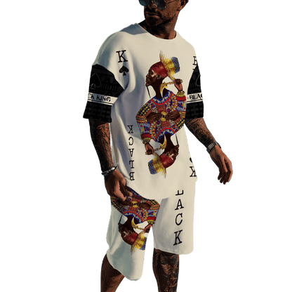 African Culture Black King Combo Tshirt And Boardshort ML