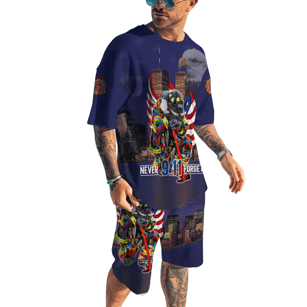 Firefigher Combo T-Shirt And Board Short
