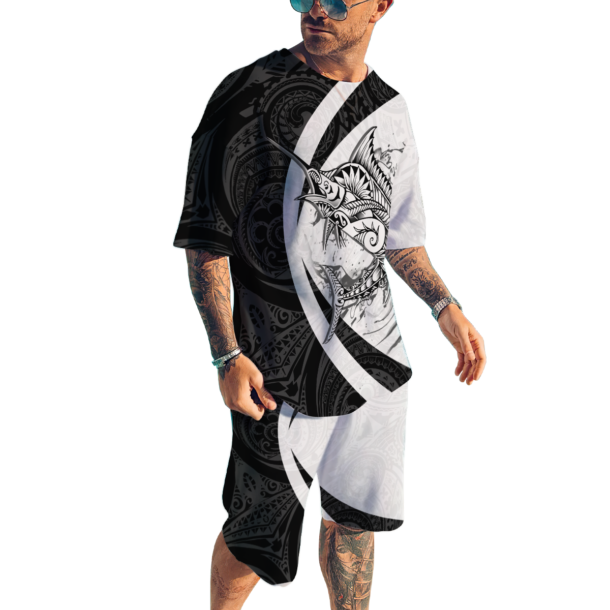 Polynesia No 28 Combo T Shirt Broad Short Marlin Fising