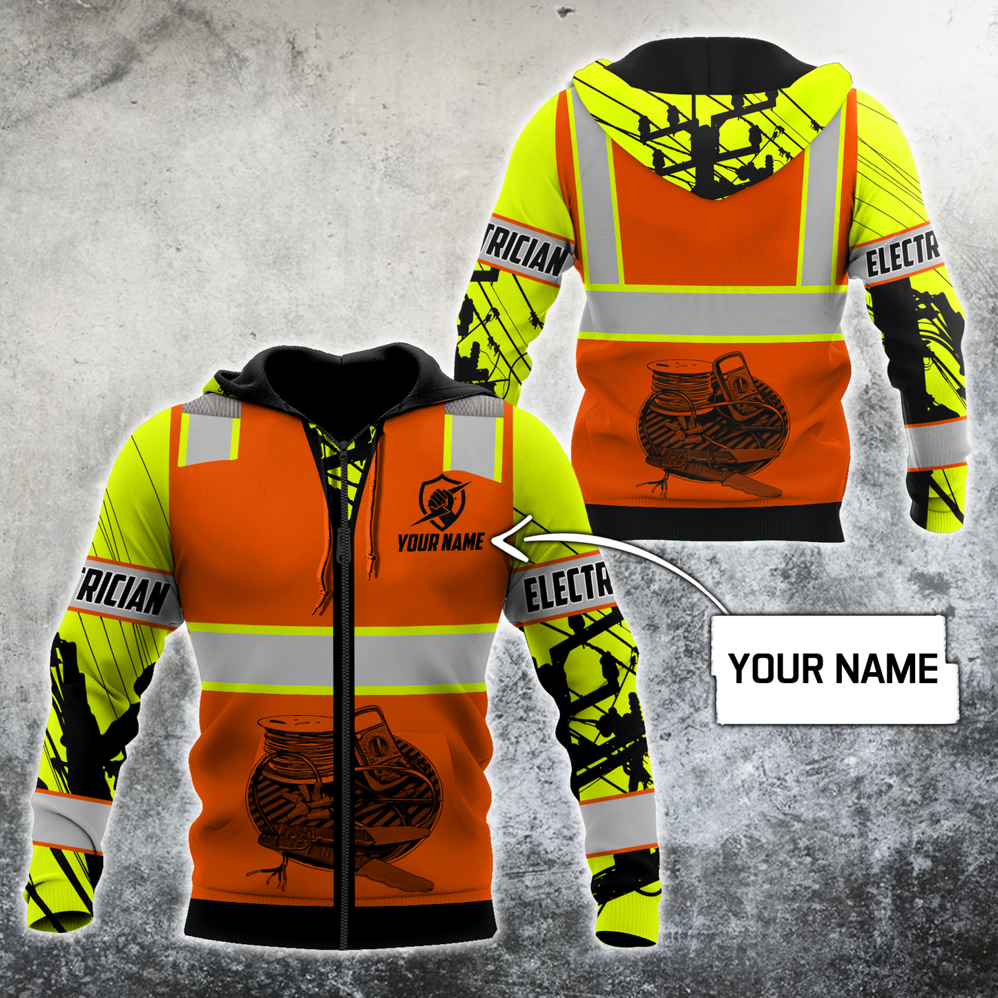 Electrician And Lineman Personalized Safety 3D All Over Printed Premium Unisex Hoodie ML