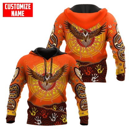 Aboriginal Eagle Flying into Sunset Custom name 3D printed winter shirts