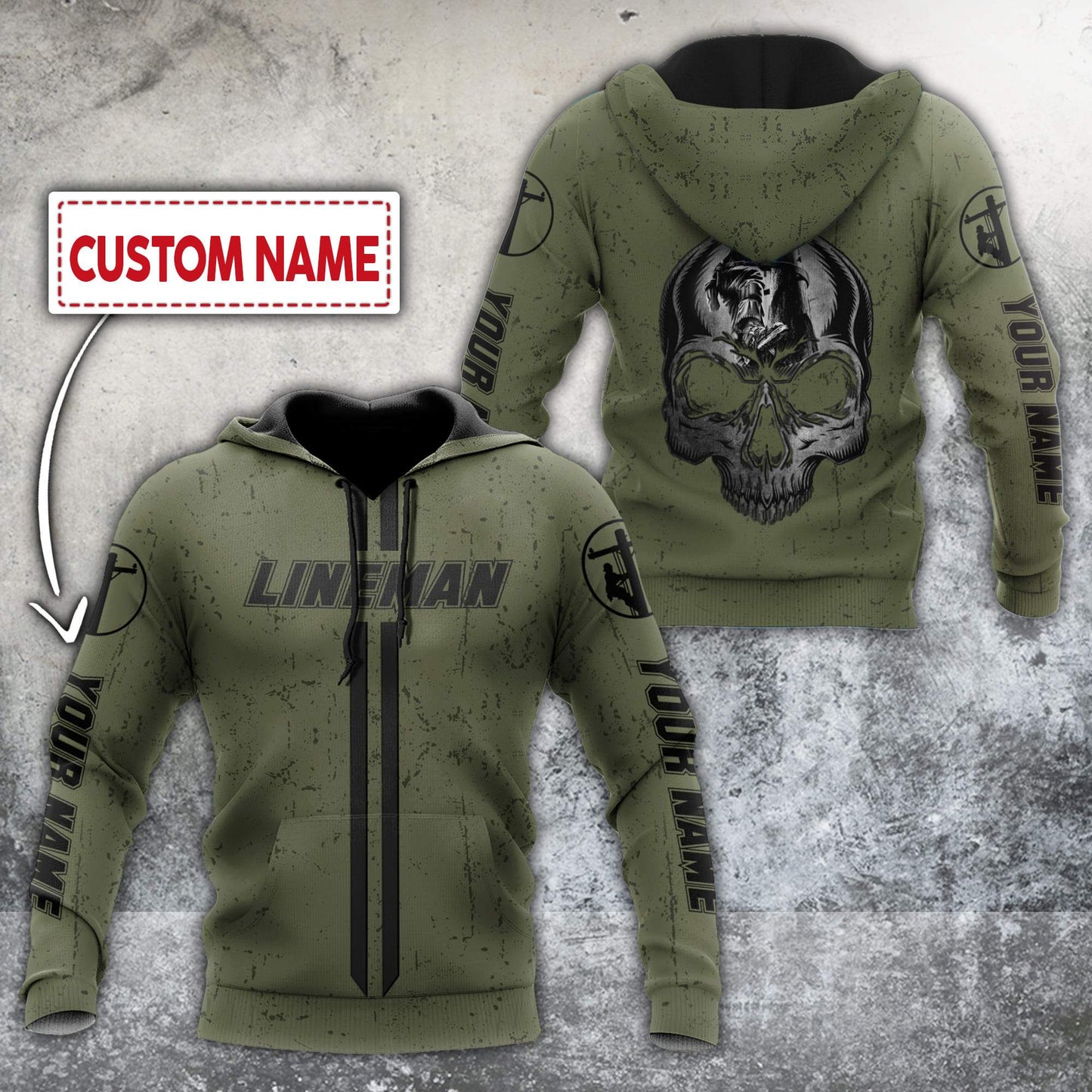 Customize Name Lineman Hoodie For Men And Women