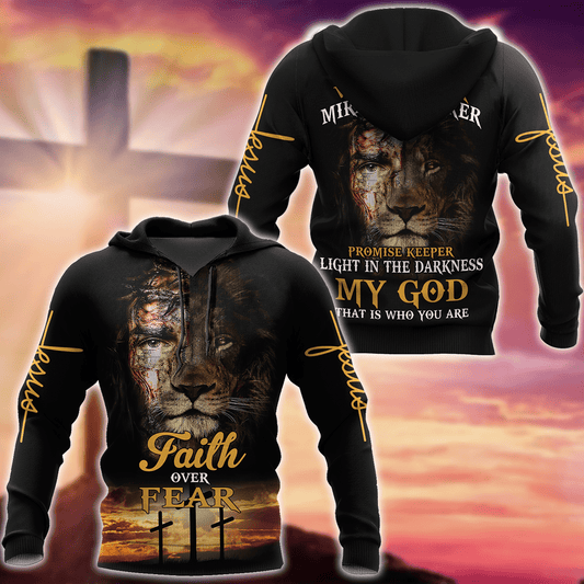 Jesus Christ Faith Over Fear 3D Printed Hoodie, T-Shirt for Men and Women