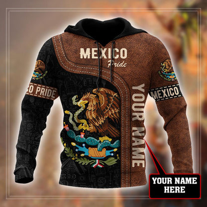 Personalized Name Mexico Pride 3D All Over Printed Unisex Hoodie