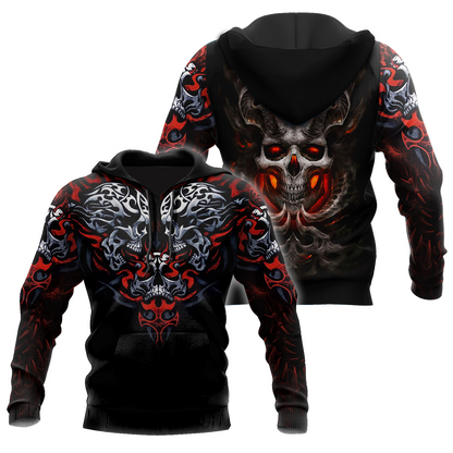 Premium Unisex All Over Printed Confronting Skulls Shirts MEI