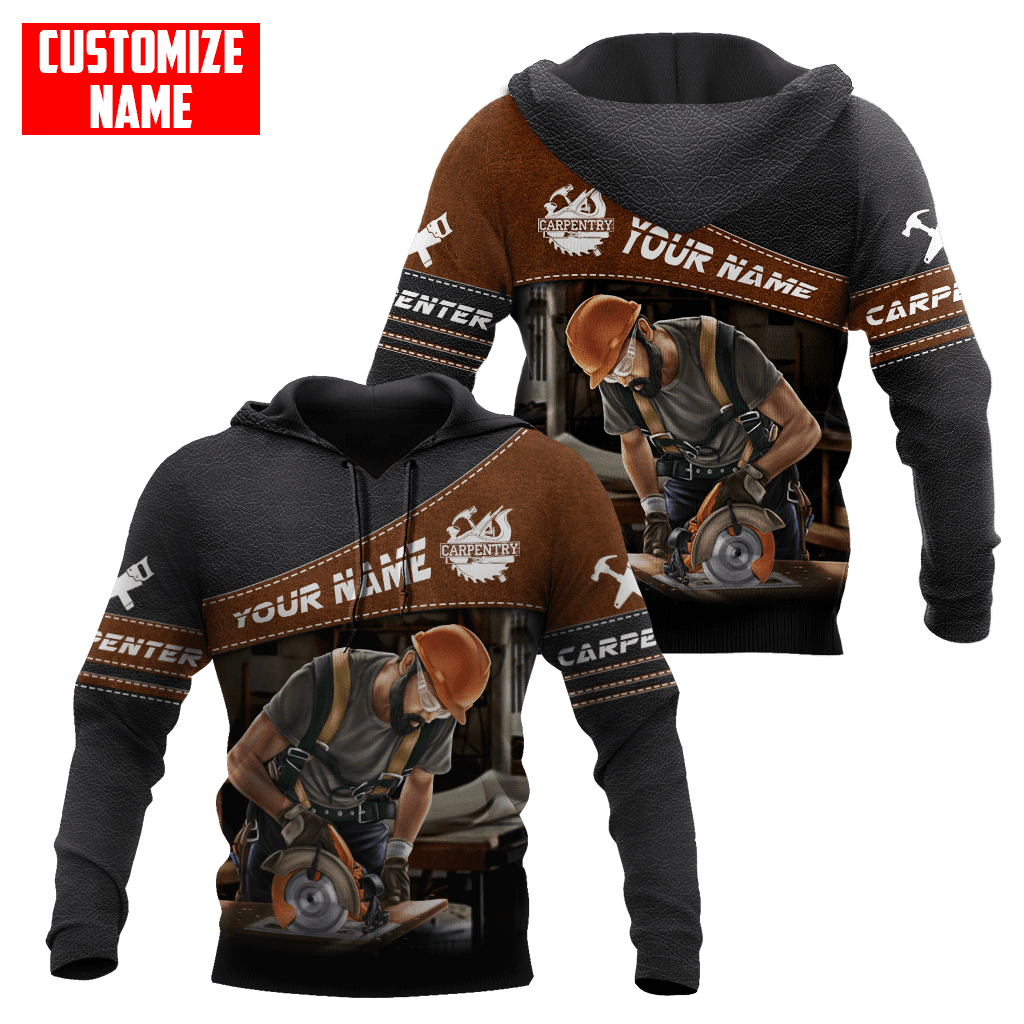 Personalized Name Carpenter 3D All Over Printed Unisex Shirts Leather Texture Ver3