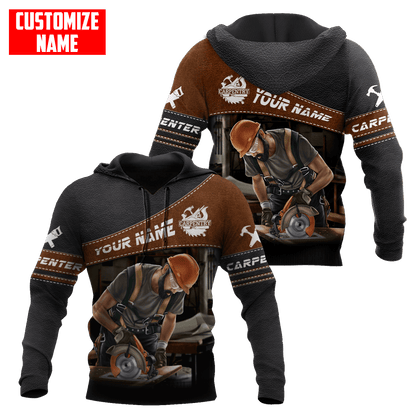 Personalized Name Carpenter 3D All Over Printed Unisex Shirts Leather Texture Ver3