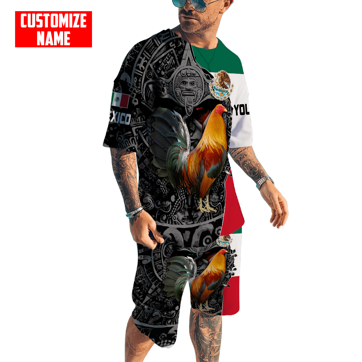 Personalized Rooster Gray Combo T Shirt Board Short DA10072005VH