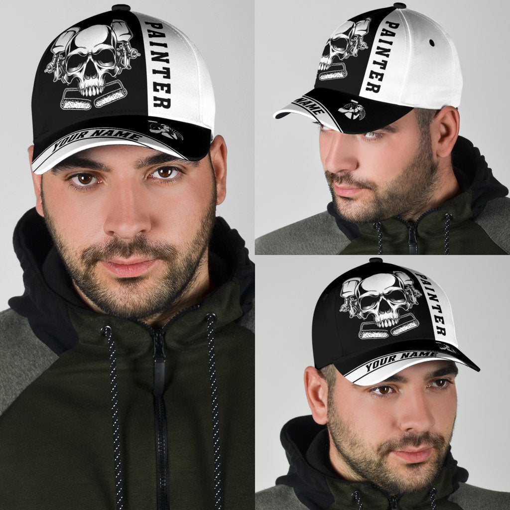Tmarc Tee Personalized Name Painter Classic Cap Black Skull