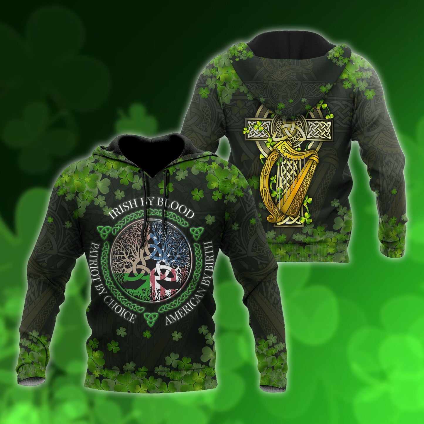 Irish 3D All Over Printed Unisex Shirts Saint Patrick's Day Irish By Blood