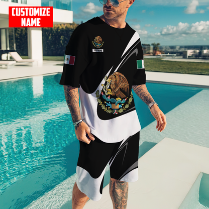 Personalized Name Mexico Combo T-shirt and Short 3D All Over Printed