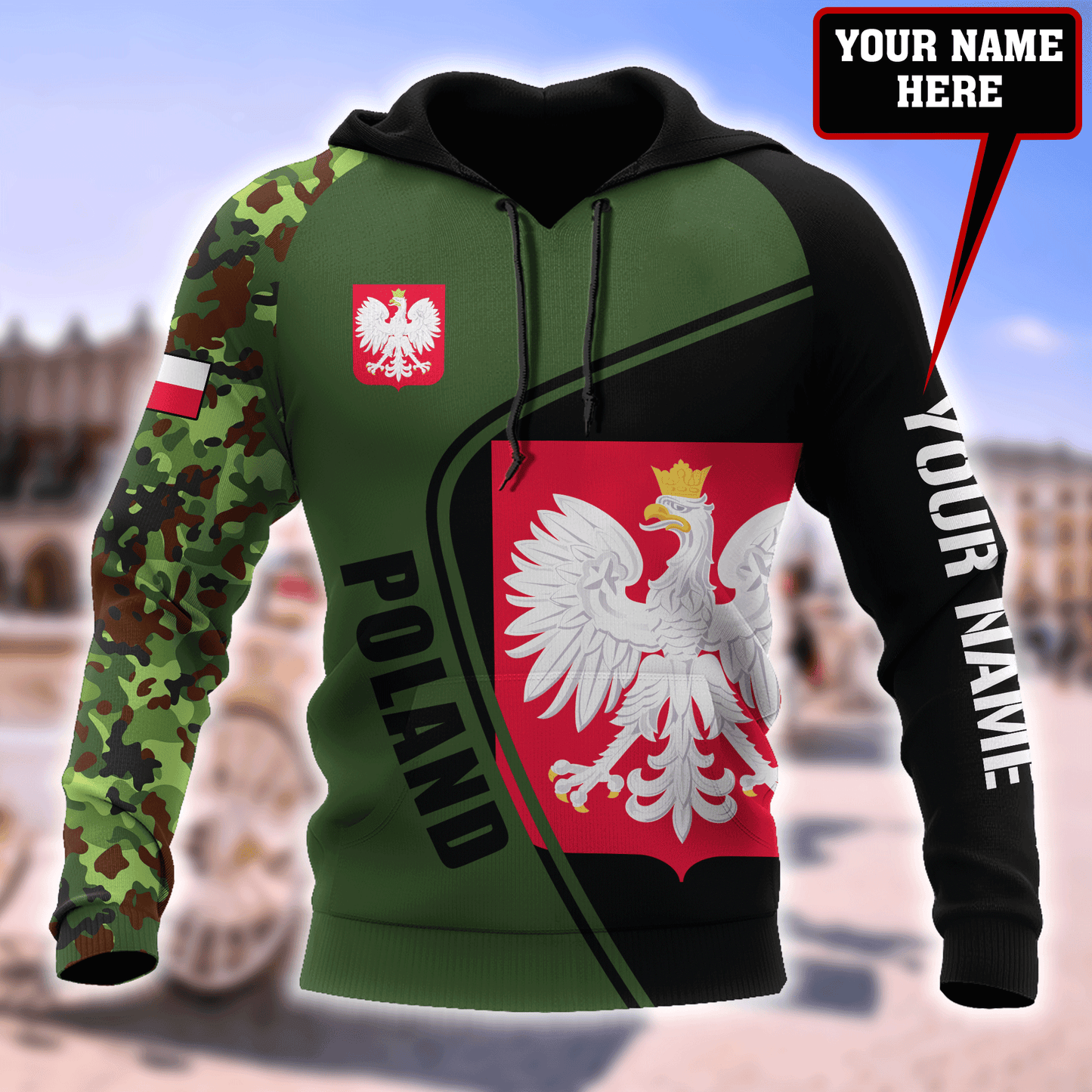 Personalized Polska 3D All Over Printed Unisex Hoodie
