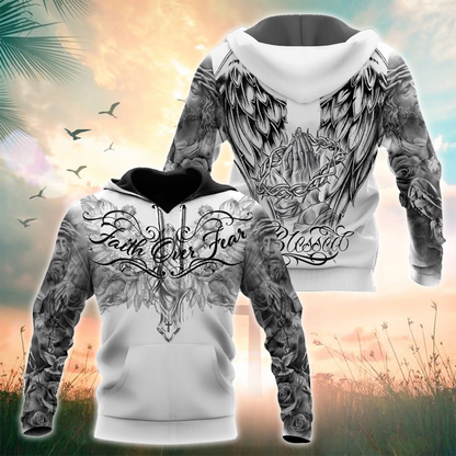 Jesus Christ Faith Over Fear 3D Printed Hoodie, T-Shirt for Men and Women