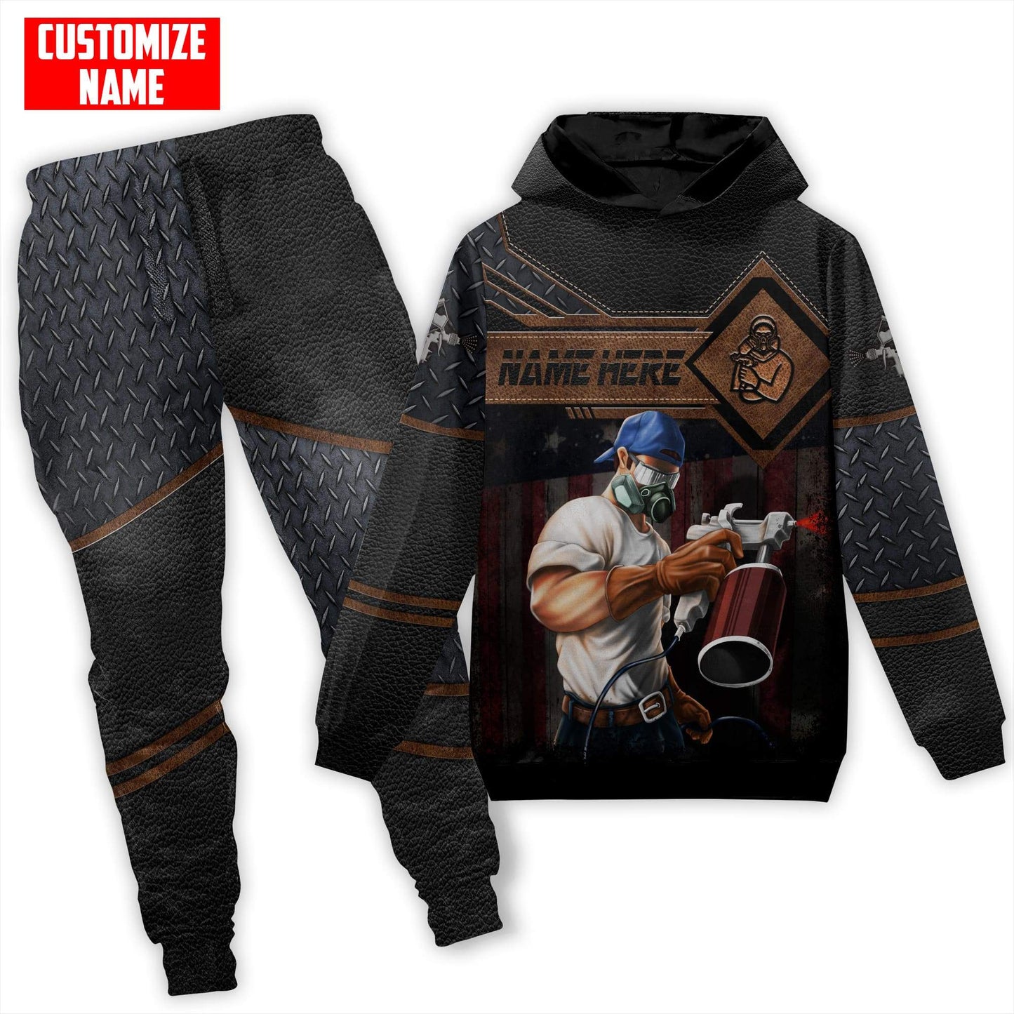 Tmarctee Customized Name House Painter 3D All Over Printed Combo Hoodie + Sweatpant HP36 TNA13112102ND