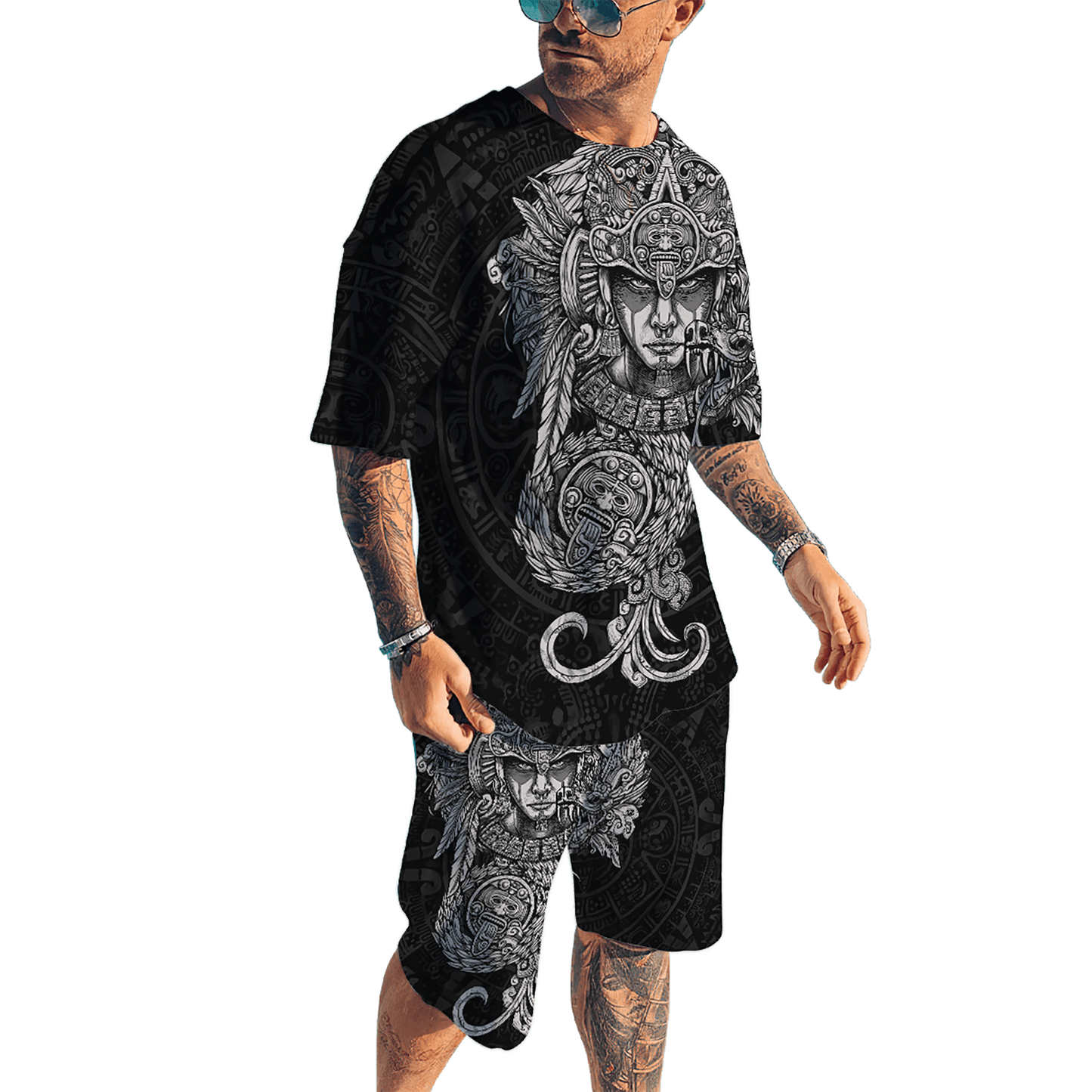 Aztec Mexican Combo T-shirt and Short 3D All Over Printed