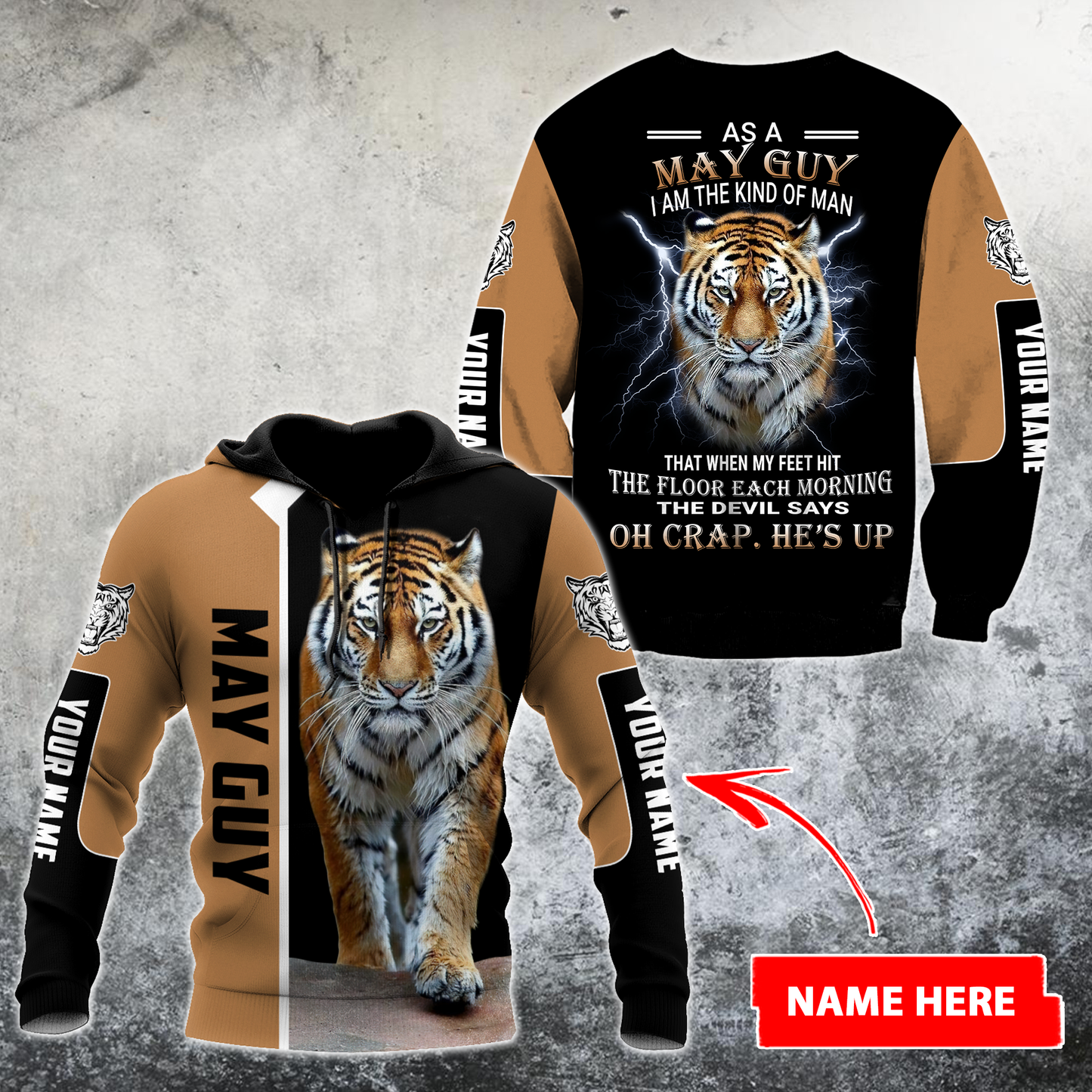 Customize Name May Tiger Hoodie For Men And Women PD17042101.S