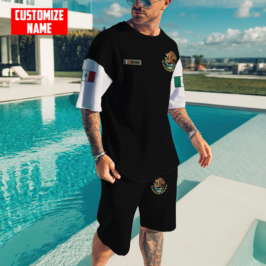 Personalized Name Mexico Combo T-shirt and Short 3D All Over Printed