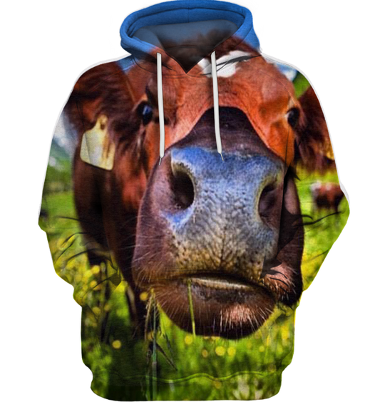 3D All Over Print Funny Cow Face Shirt-Apparel-6teenth World-Hoodie-S-Vibe Cosy™