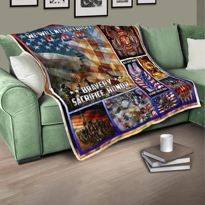 We Will Never Forget Quilt Blanket
