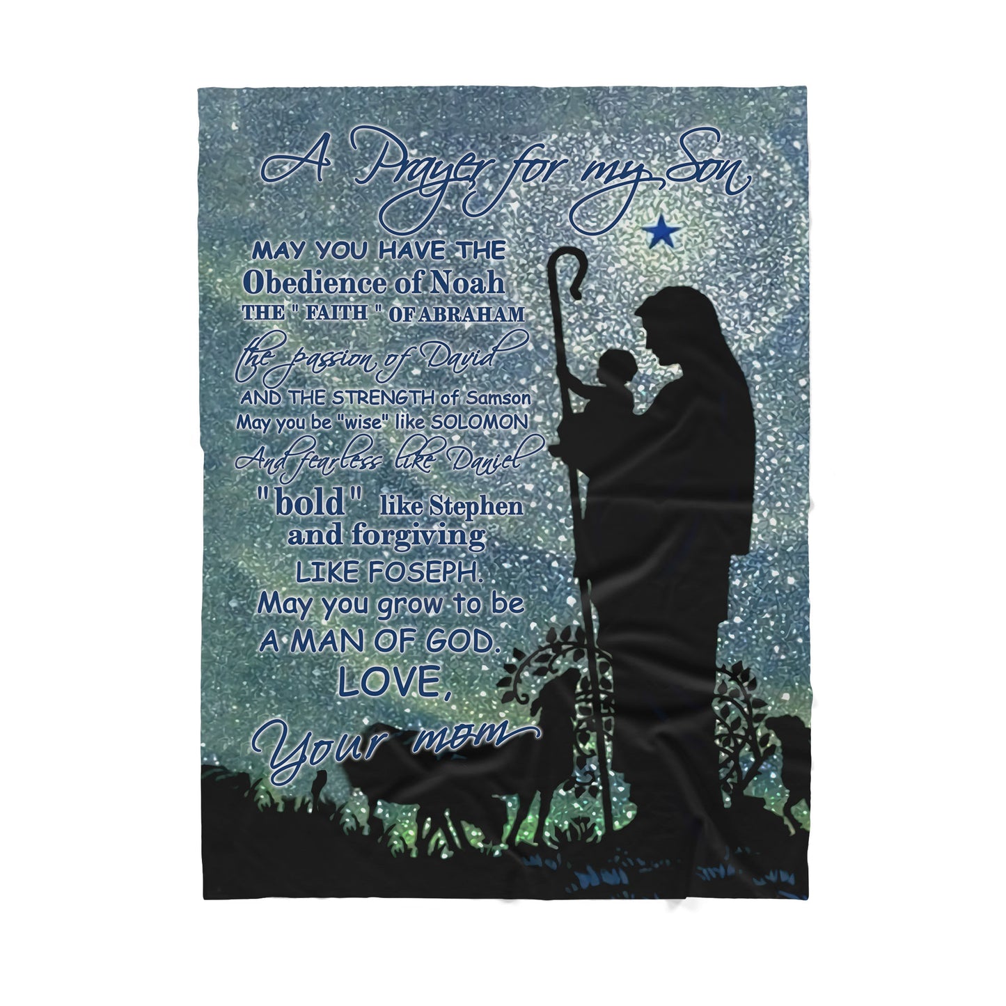 Jesus Prayer for My Son Sherpa Blanket TT