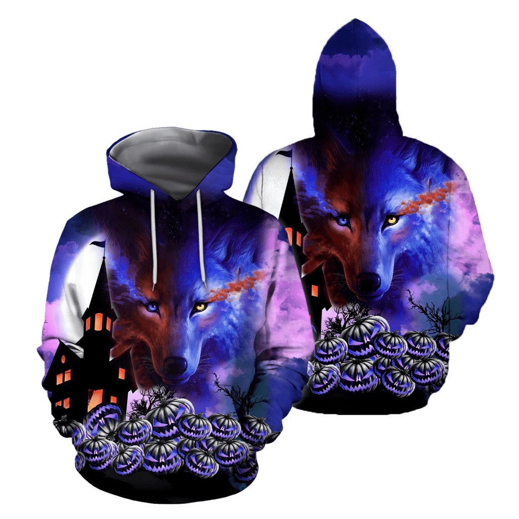 Halloween Wolf 3D All Over Printed Unisex Shirts
