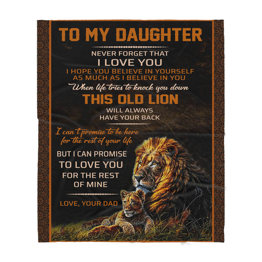 To my daughter Lion Couple Sherpa Blanket
