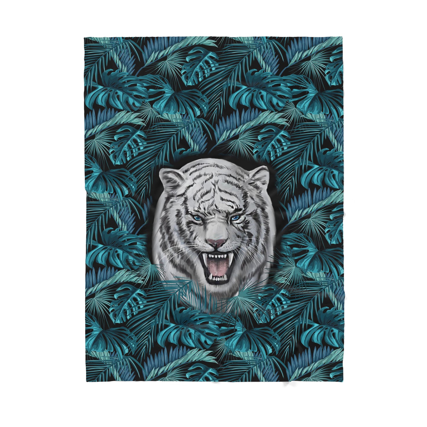 Custom Blanket White Tiger Sherpa Blanket TQH