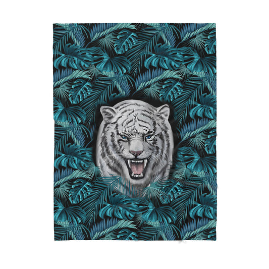 Custom Blanket White Tiger Sherpa Blanket TQH