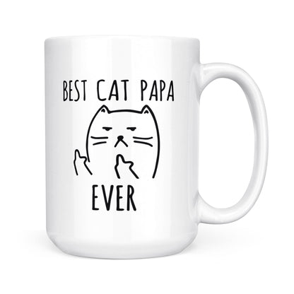Best Gift For Dad White Mug Best Cat Papa Ever