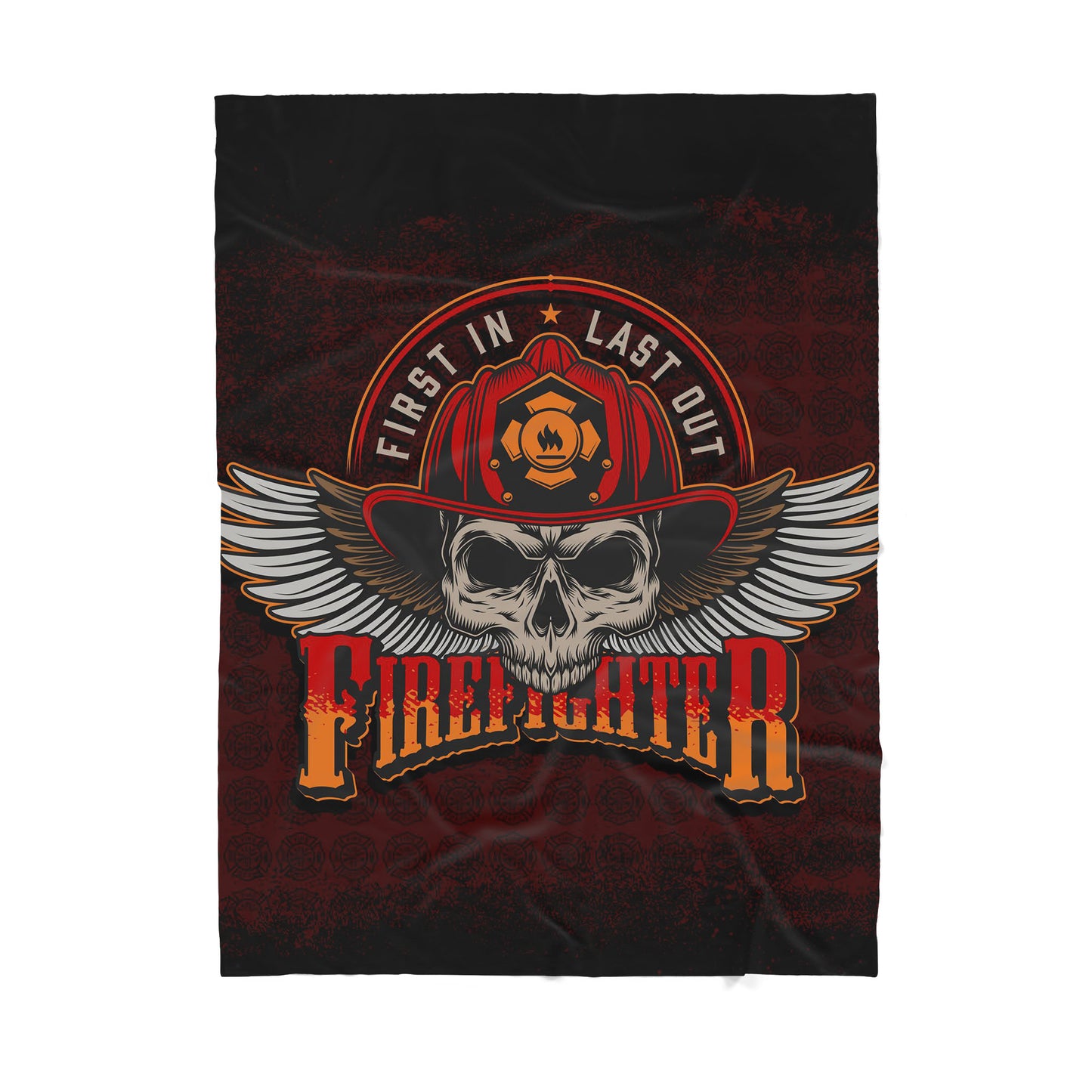 Firefighter Skull Sherpa Blanket