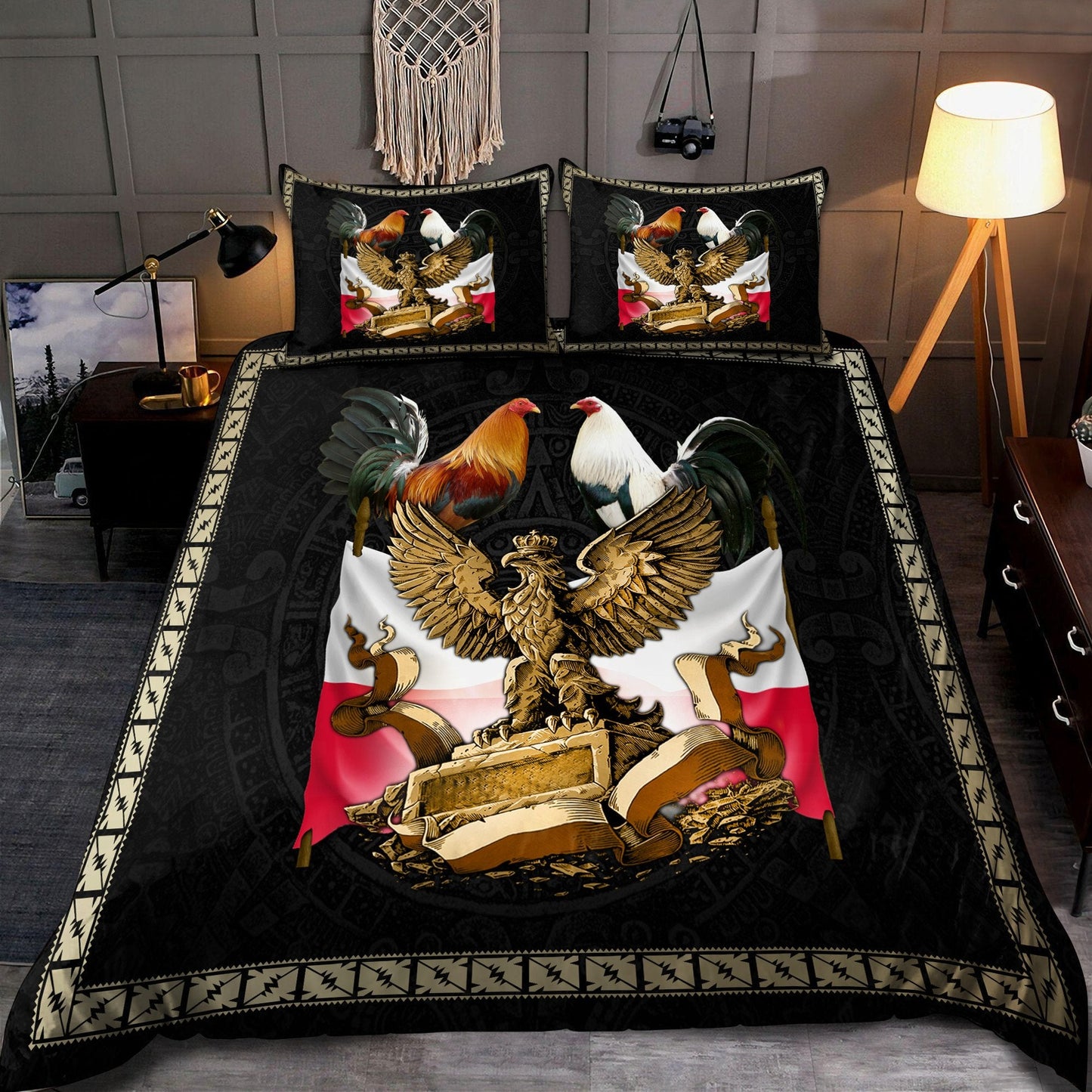 Premium Polska Rooster 3D all over printed Bedding Set