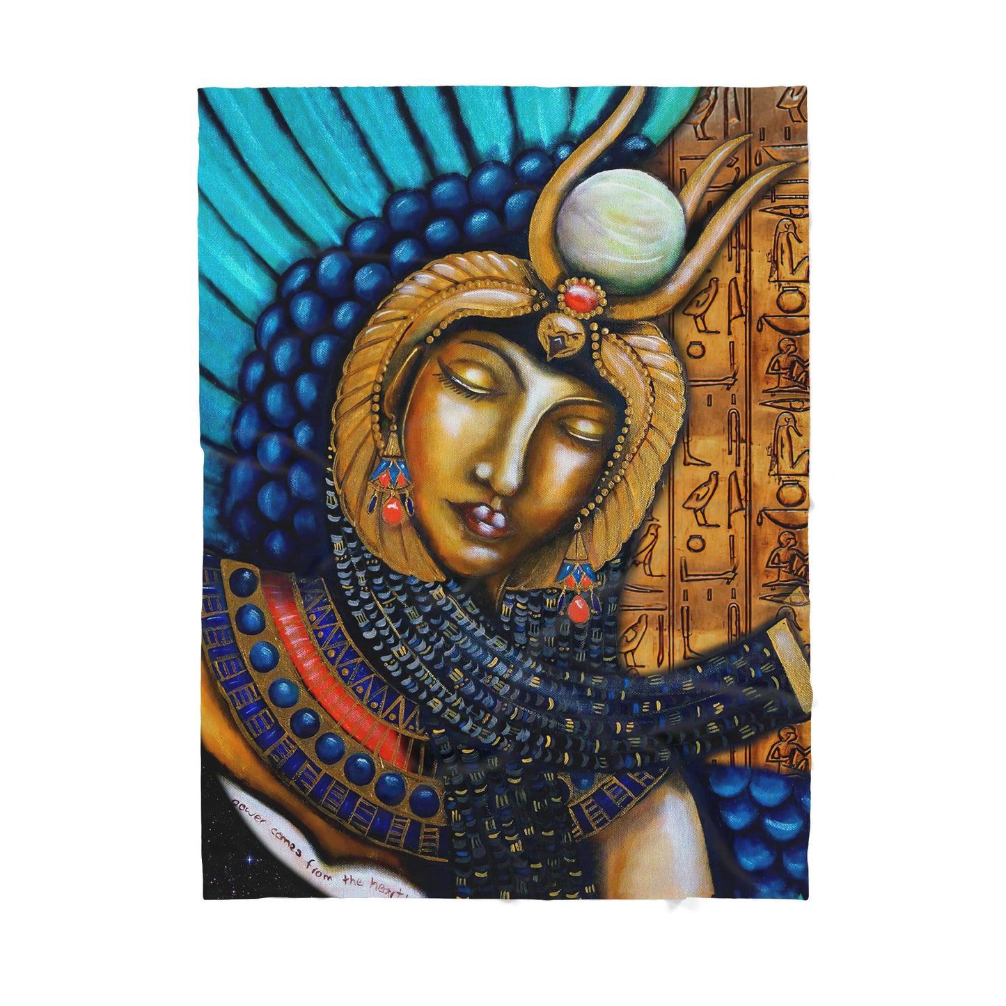 Custom Blanket Ancient Egyptian Isis Goddess Sherpa Blanket MEI