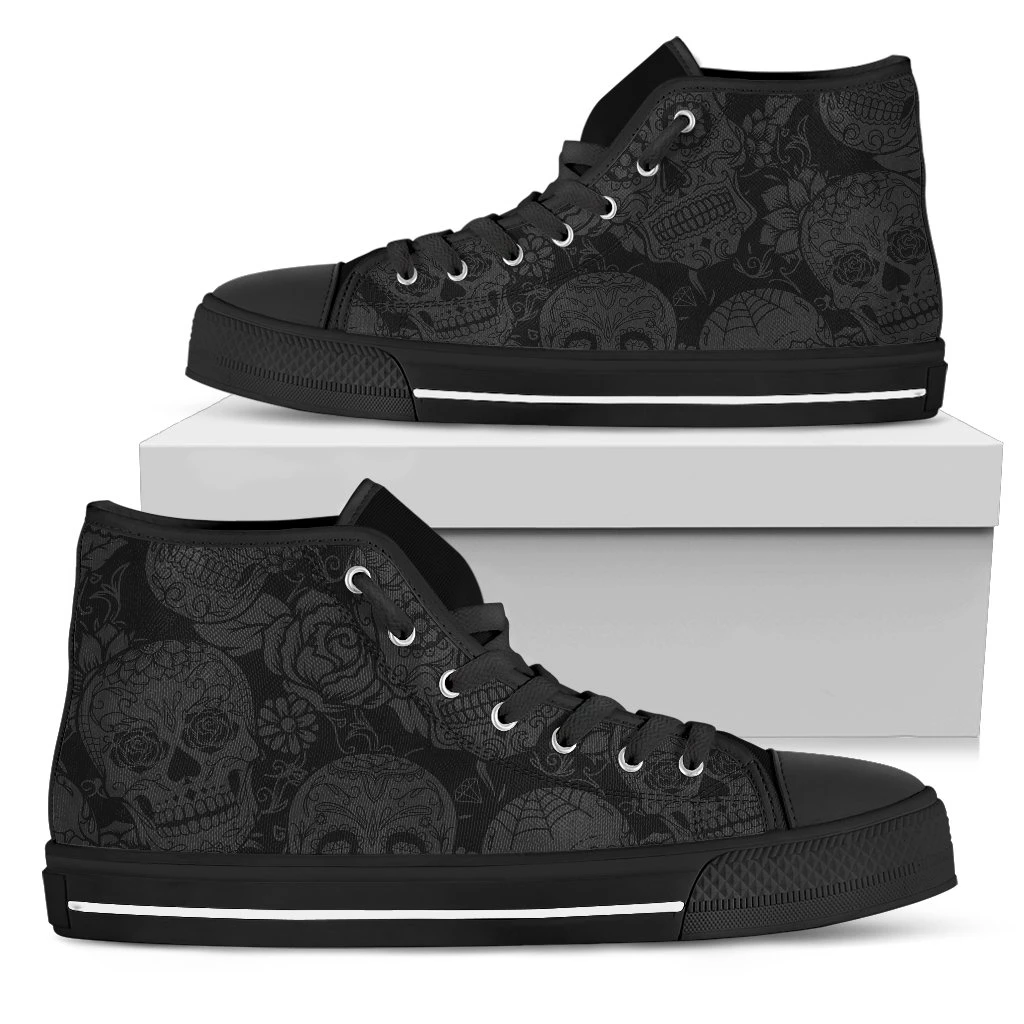 Dark sugar skull high top shoes PL18032001 - Amaze Style™-