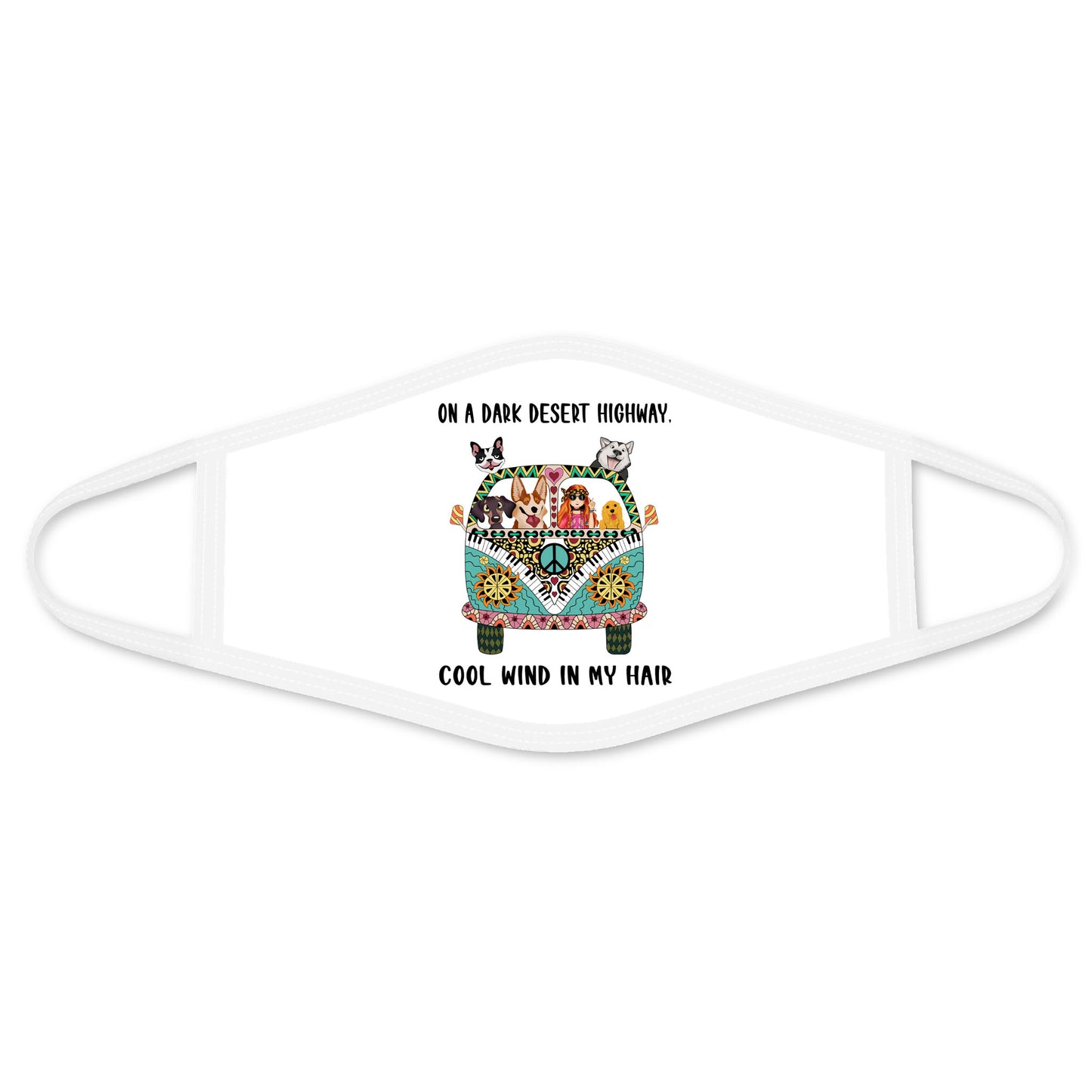 Dog Mom Hippie Car Face Mask DL