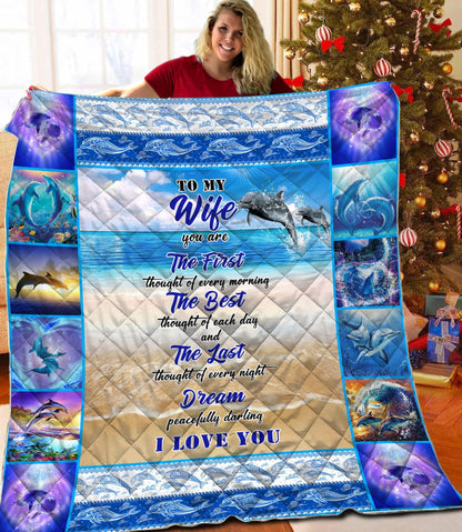 Beautiful Dolphin Couple Quilt NTN08142002-MEI