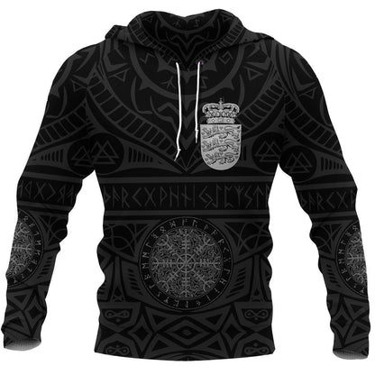 Denmark Vikings Tattoo Hoodie - Amaze Style™-ALL OVER PRINT HOODIES