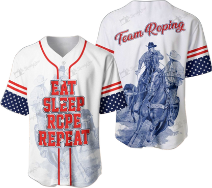 Personalized Name Rodeo Baseball Shirt Team Roping Ver 3